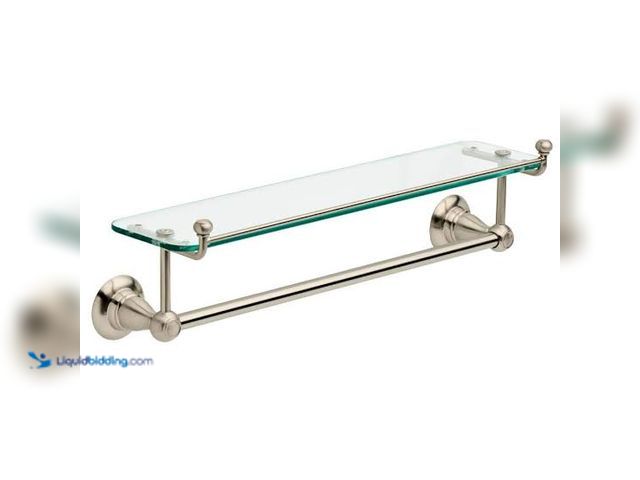 Lot 49-5538826 - Delta
Porter 18 in. Wall Mount Towel Bar with Glass Shelf Hardware Accessory in Brushed Nickel Unus...