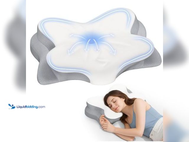 Lot 49-1569720 - Cervical Neck Pillow, Ergonomic Memory Foam Pillows for Neck Pain Relief with Breathable Pillowcase,...