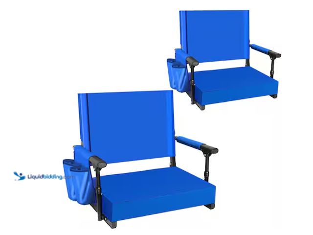 Lot 49-2023219 - Sunspire 2 Pack Folding Stadium Chair Outdoor Row with Armrest 400 lb Rated Bleacher Lightweight Han...