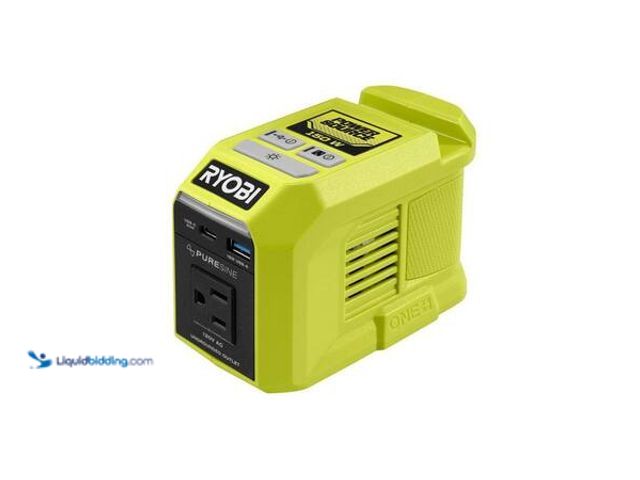 Lot 49-5553481 - RYOBI ONE Plus 18V 150-Watt Portable Battery Inverter Power Source (Tool Only) Model # PCLBG07B UNUS...