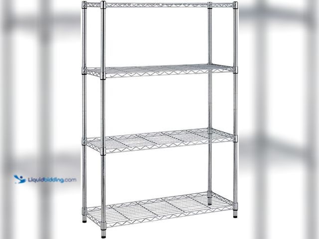 Lot 49-3531044 - BestOffice Adjustable Wire Shelving Storage Shelves Heavy Duty Shelving Unit for Small Places Kitche...