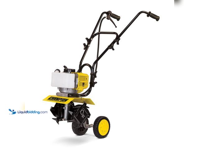 Lot 49-5453278 - Champion Power Equipment 9.5 in. Portable Gas Garden Tiller Cultivator [Model # 100882] Used. Has co...