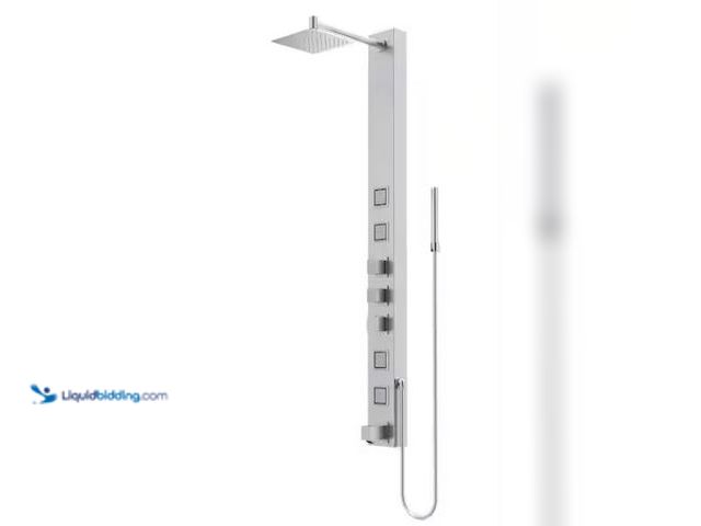 Lot 49-1540698 - VIGO Bowery 58 in. H x 5 in. W 4-Jet Shower Panel System with Square Rainhead, Tub Filler and Hand S...
