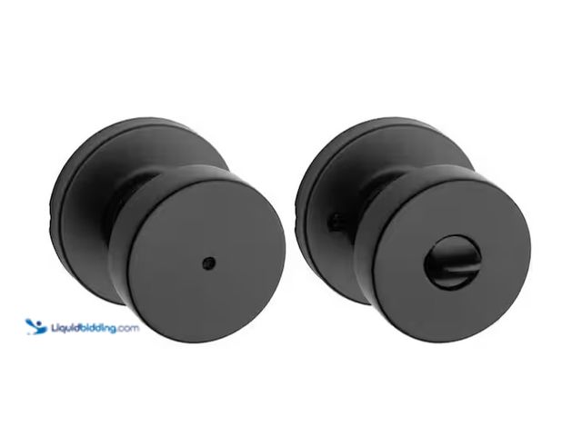 Lot 49-1566818 - lot of (2) Kwikset Pismo Round Matte Black Bed/Bath Door Knob Featuring Microband Antimicrobial Tech...