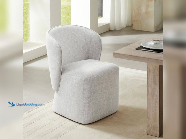 Lot 49-5487634 - Spruce & Spring
Maxwell Beige Fabric Dining Chair with Casters and Wrap-Round Back for Diningroom U...