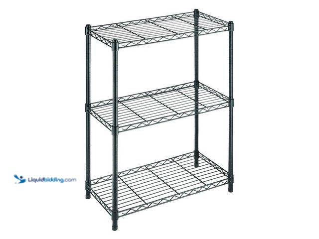 Lot 49-2024372 - HDX Steel Wire 3-Shelf Adjustable Garage Storage Shelving Unit in Black (24 in. W x 30 in. H x 13 in...