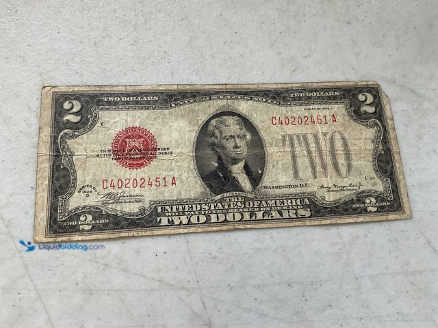 Lot 49-1505243 - 1928 D LARGE RED SEAL UNITED STATES $2 DOLLAR BANKNOTE BILL #COINS1211