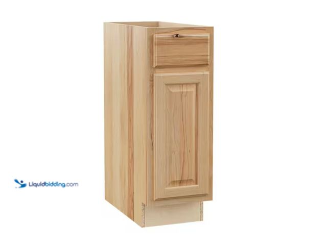 Lot 49-2000022 - Hampton Bay Hampton 12 in. W x 24 in. D x 34.5 in. H Assembled Base Kitchen Cabinet in Natural Hicko...