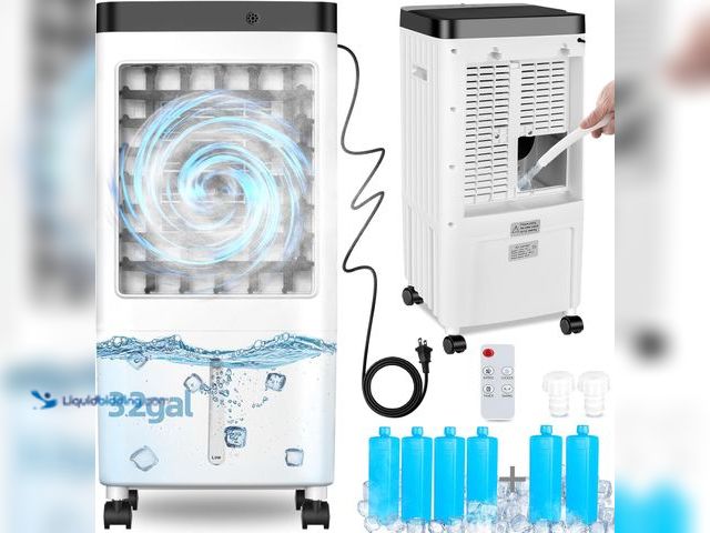 Lot 49-3527719 - Evaporative Air Cooler,Swamp Cooler with Enlarge Water Tank,Swamp Cooler Air Conditioner with Timer,...