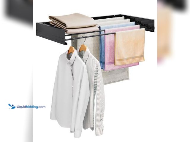 Lot 49-1558958 - APEXCHASER Wall Mounted Clothes Drying Rack, Laundry Drying Rack Foldable, Towel Racks for Bathroom ...