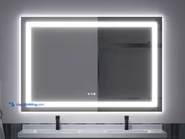 Lot 49-2006138 - ORGANNICE 60 in. W x 40 in. H Rectangular Frameless LED Light Anti-Fog Bathroom Wall Mirror with Bac...