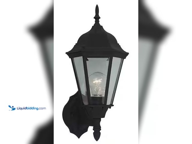 Lot 49-3639259 - Generation Lighting Bakersville 1-Light Outdoor Black Wall Lantern Sconce Fixture, Model: 88941-12, ...