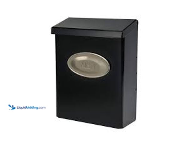 Lot 49-5448941 - Architectural Mailboxes Designer Black with Satin Nickel, Medium, Steel, Locking, Wall Mount Mailbox...