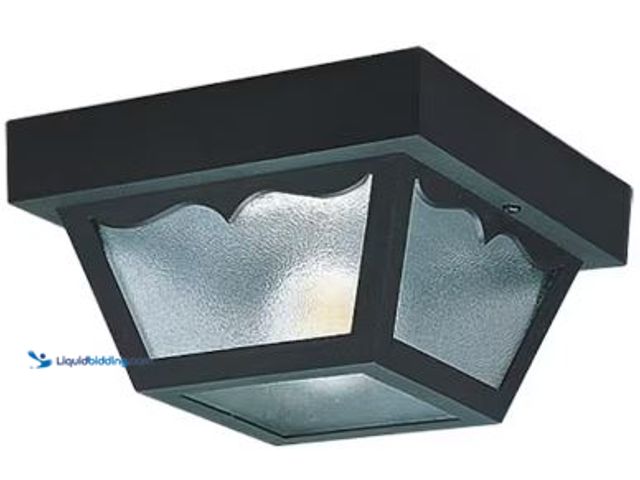 Lot 49-5436231 - Generation Lighting Outdoor Ceiling 1-Light 8.25 in. W Black Plastic Square Flush Mount Ceiling Fixt...
