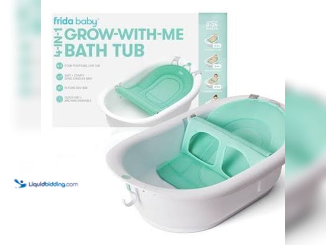 Lot 49-5539993 - Frida Baby 4-in-1 Grow-With-Me Bath Tub: Drain Plug, Infant Head Support, Newborn Sling, Non-Skid Fe...