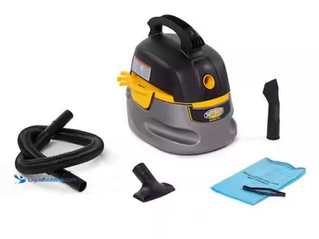 Lot 49-1569601 - Stinger 2.5 Gal. 1.75 Peak HP Small Shop Vacuum Wet Dry Vac with Filter Bag, Hose, Utility and Car N...