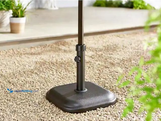 Lot 49-1550304 - StyleWell 26 lbs. Concrete and Resin Patio Umbrella Base in Black, Model # WG-C36012F, Slightly used...