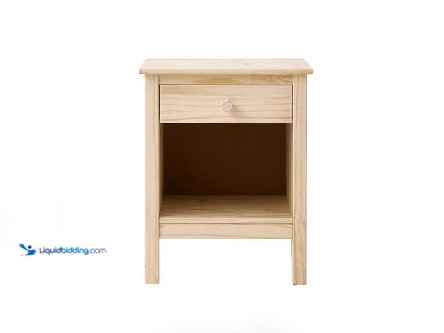 Lot 49-5416222 - StyleWell 1-Drawer Unfinished Natural Pine Wood Nightstand (25 in. H x 20 in. W x 16.5 in. D)[Model ...