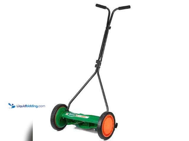 Lot 49-3615742 - Scotts Scott's 16 in. Manual Walk Behind Push Reel Lawn Mower, Model # 415-16S, Unused, Has attachme...