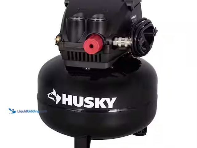 Lot 49-3472103 - Husky 3 Gal. 120 PSI Portable Electric Oil-Free Light Duty Pancake Air Compressor with Fold Down Han...
