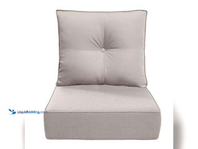 Lot 49-5553509 - Dttra Outdoor Deep Seat Cushion Set, 24 x 24 x 6 in. Water-Resistant High Back Dining Chair Patio Fu...