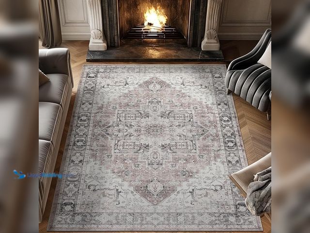 Lot 49-5408245 - jinchan Washable Area Rug 8x10 for Living Room Ultra-Thin Soft Vintage Low Pile Non Slip Distressed ...