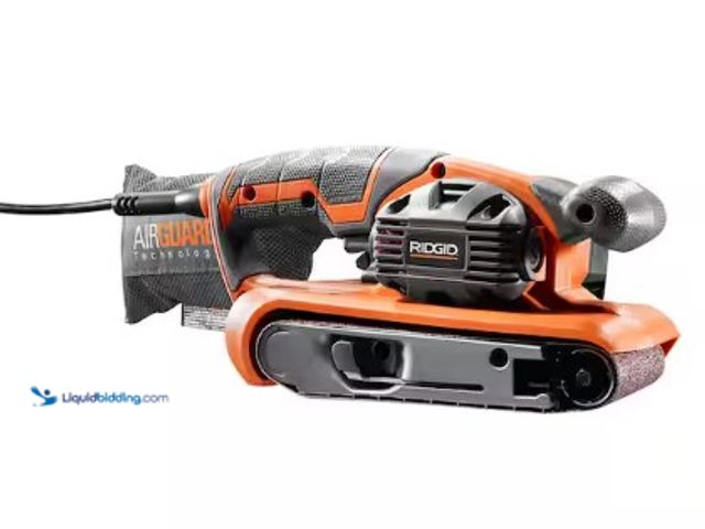 Lot 49-3615709 - RIDGID 6.5 Amp Corded 3 in.W x 18 in.L Heavy-Duty Variable Speed Belt Sander with AIRGUARD Technolog...