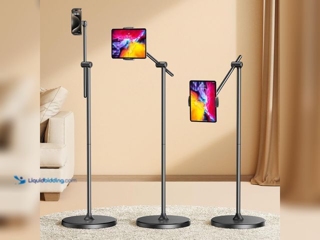 Lot 49-5487667 - DIMONCOAT [Height-Adjustable & 360° Rotation Tablet Floor Stand Stable Base, Aluminum Alloy iPad Sta...