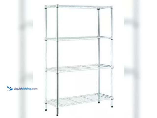 Lot 49-3631383 - HDX 4-Tier Steel Wire Shelving Unit in Chrome (36 in. W x 54 in. H x 14 in. D), Model # 31436PS-1, U...