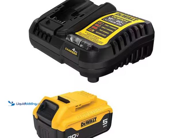 Lot 49-3472113 - DEWALT 20V MAX Lithium-Ion 5.0 Ah Battery and Charger Model # DCB205C, Unused  Ref#SB1029