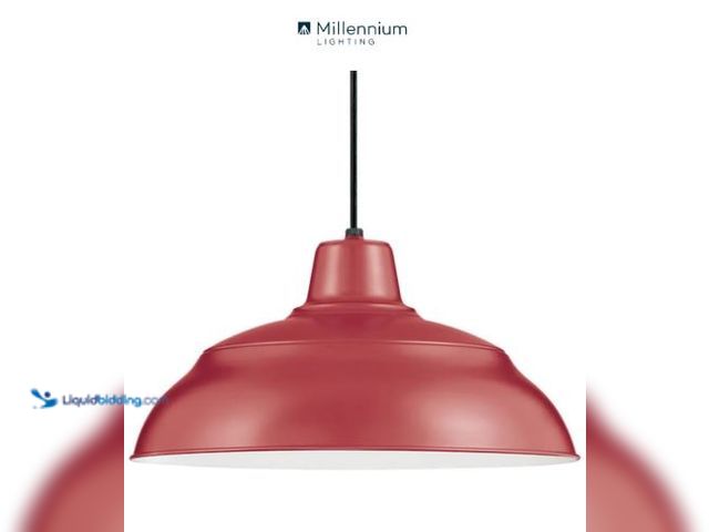 Lot 49-1573979 - Millennium Lighting RLM Single Light 14" Wide Pendant, Model # RWHC14-SR, Unused.   Ref#ASRHD0130