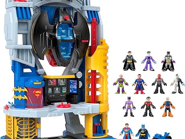 Lot 49-5411897 - Fisher-Price Imaginext DC Super Friends Batman Toys Ultimate Headquarters Playset & Hero Villain Mat...