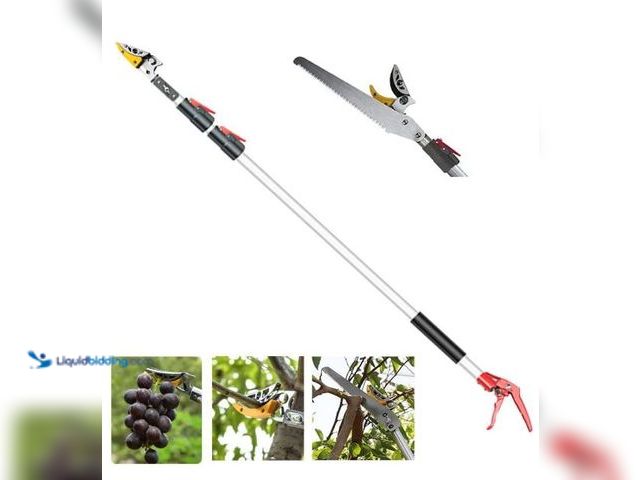 Lot 49-1549148 - 4.6-10 ft Telescoping Pole Pruning Saw Lopper Extendable Tree Pruning Stik Pruner, Tree Trimmers Lon...