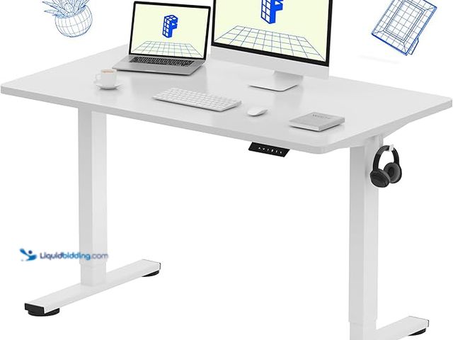 Lot 49-3480426 - FLEXISPOT EN1 One-Piece Standing Desk Frame, 48 x 24 Inches Electric Height Adjustable Desk Frame fo...