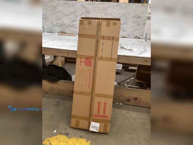 Lot 49-5475653 - Antok  16" x 48" Full Length Wall Mirror, Black Frame. Unused