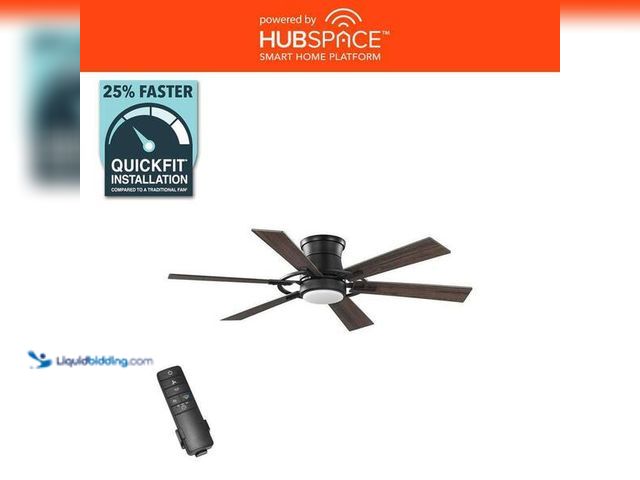 Lot 49-5454352 - Makenna 52 in. White Color Changing Integrated Indoor LED Matte Black Ceiling Fan with Remote Powere...