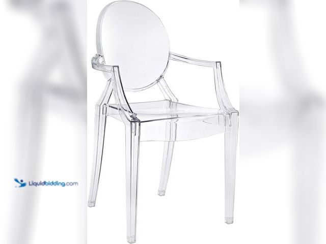 Lot 49-5544511 - Modway Casper Modern Acrylic Stacking Kitchen and Dining Room Arm Chair in Clear - Fully Assembled. ...