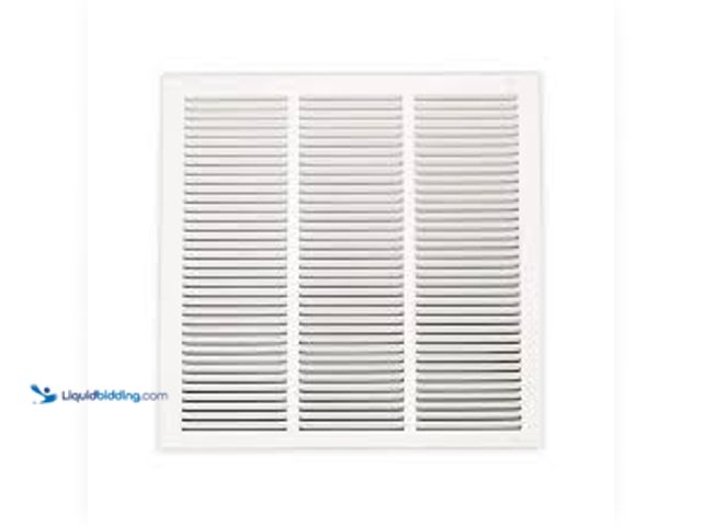 Lot 49-5448626 - Everbilt 18 in. x 18 in. Steel Return Air Grille in White. Model # 71-11818WH. Unused