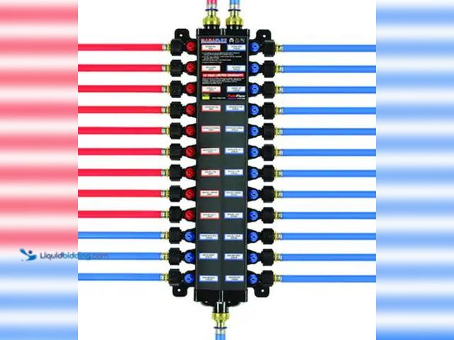 Lot 49-1547849 - Manabloc 1/2 in. x 14 Ports: 6 Hot 8 Cold Press Fit Polymer Distribution Manifold (Port Adapters Sol...