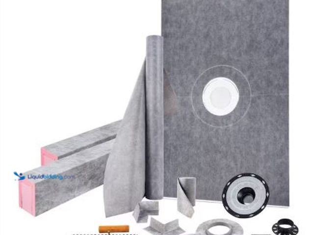Lot 49-5436431 - VEVOR 48 x 72 in. Shower Pan Underlayment with 4 in. ABS Central Bonding Flange Polyethylene Shower ...