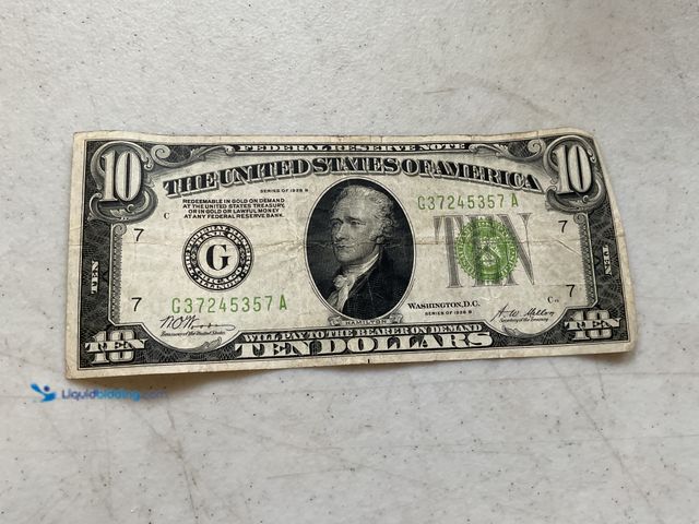 Lot 49-1505246 - 1928 B LARGE GREEN SEAL UNITED STATES $10 DOLLAR BANKNOTE BILL #COINS1211