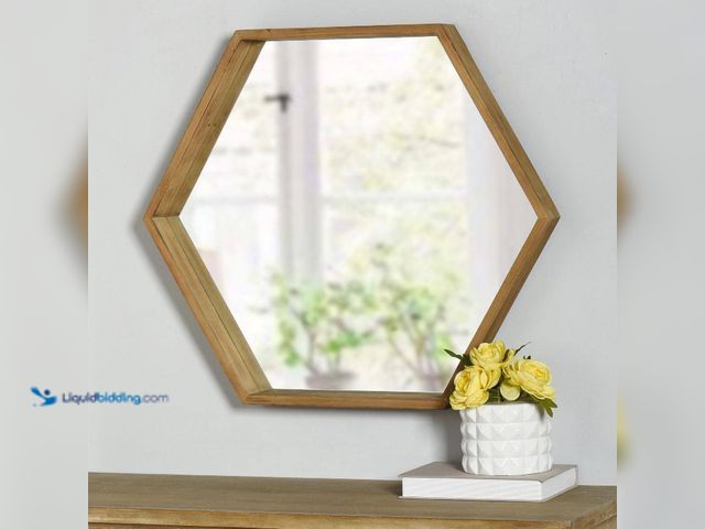 Lot 49-5538858 - StyleWell
Medium Hexagonal Natural Wood Modern Mirror with Deep-Set Frame (25 in. H x 29 in. W). Mo...