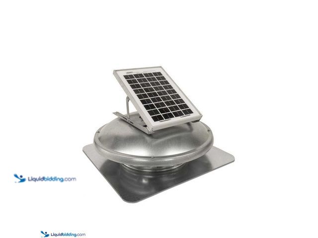 Lot 49-5396373 - Galvanized Steel 15 Watt Solar Powered Static Roof Vent Mount Attic Fan, Unused