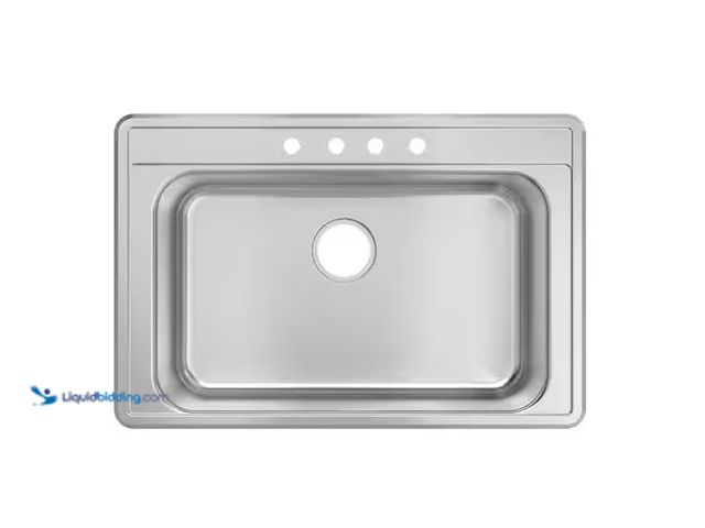 Lot 49-5579991 - Glacier Bay
33 in. Drop-In Single Bowl 20 Gauge Stainless Steel Kitchen Sink, Unused