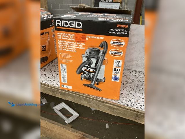 Lot 49-5460797 - RIDGID
10 Gal. 6.0 Peak HP Stainless Steel Shop Vacuum Wet Dry Vac with Filter, Locking Hose and Ac...