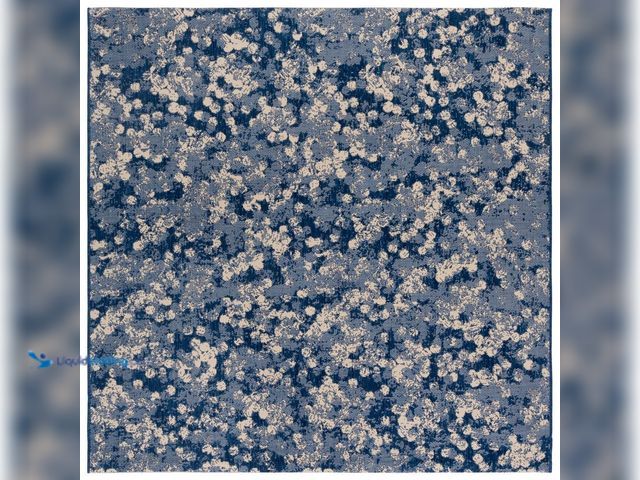 Lot 49-5437795 - SAFAVIEH Courtyard Navy/Beige 7 ft. x 7 ft. Marle Indoor/Outdoor Square Area Rug. [Model # CY6333-25...