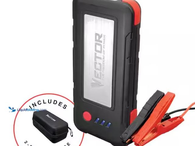 Lot 49-3433395 - VECTOR 1600 Peak Amp Automotive Lithium Jump Starter, Portable Power-USB-A(15W), USB-C(30W), Power I...