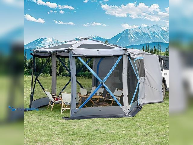 Lot 49-1510762 - JOYTUTUS Dual-Use Pop up SUV Tent for Camping, 11x11 Ft Outdoor Gazebo Screen Tent, SUV Tailgate Ten...