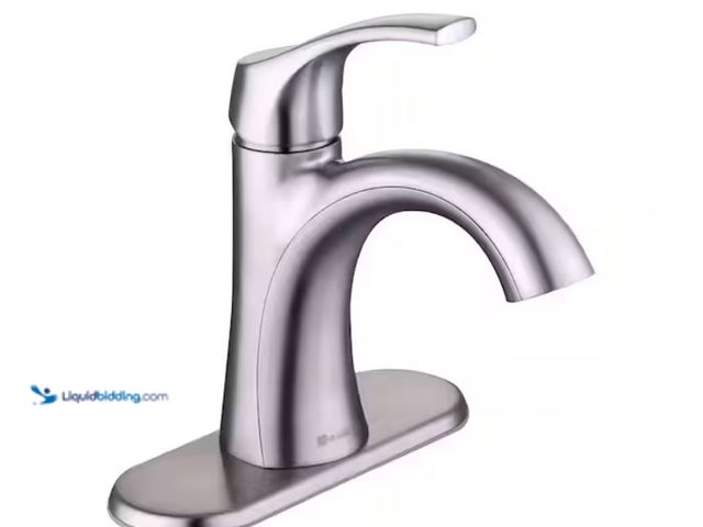 Lot 49-1631886 - Glacier Bay Arnette Single Handle Single Hole Bathroom Faucet in Brushed Nickel, Model # HD67958W-64...