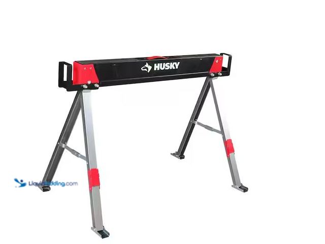 Lot 49-1548622 - Husky 28.7 in. x 41.1 in. Steel Saw Horse and Jobsite Table with 1100 lbs. Capacity, Model # 90821, ...